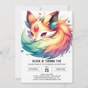Invitation Enfants modernes Renard Anniversaire