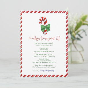 Invitation Enfants Noël Fille garçon Elf Adieu Lettre d'adieu