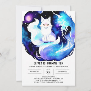 Invitation Enfants Pastel Fox Aventure Anniversaire