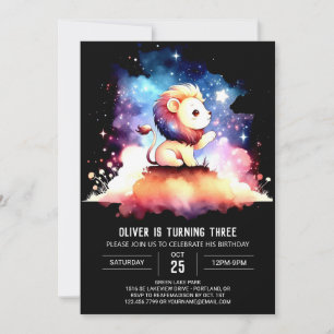 Invitation Enfants Pastel Lion Anniversaire