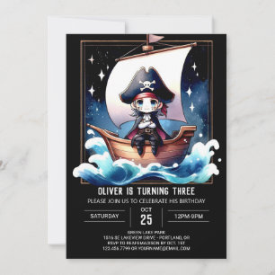 Invitation Enfants Pastel Pirate Anniversaire