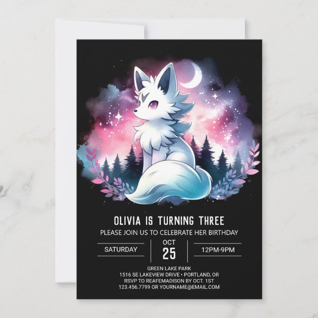 Invitation Enfants Personnalisé Wolf Anniversaire (Devant)
