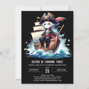 Invitation Enfants pirate numérique anniversaire