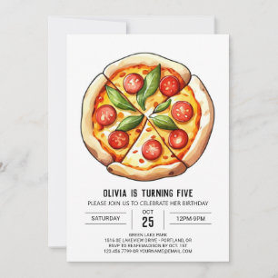 Invitation Enfants Pizza simple Anniversaire