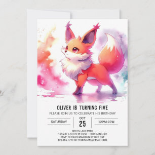 Invitation Enfants Renard rustique Anniversaire