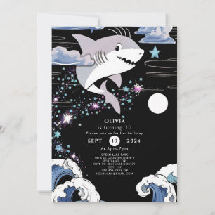 Invitation Enfants simples amusant requin anniversaire