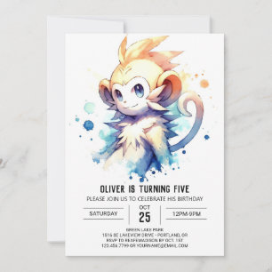 Invitation Enfants Singe des bois Anniversaire