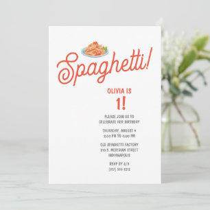 Invitation Enfants Spaghetti fête d'anniversaire