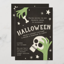 Enfants squelette éffrayant Halloween fête Invitat