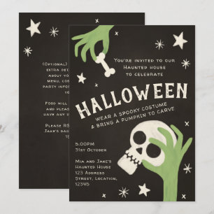Invitation Enfants squelette éffrayant Halloween fête Invitat
