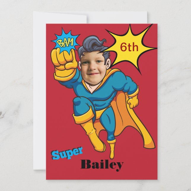 Invitation Enfants Super Spéciaux 🌟 Plus Grand Super-héros (Devant)