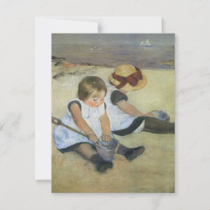 Invitation Enfants sur la plage par Cassatt, Anniversaire Vin