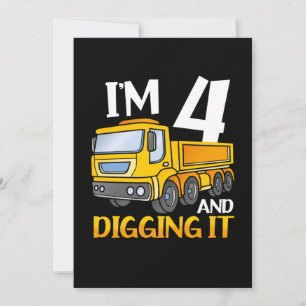 Invitation Enfants Trois 4 ans 4e anniversaire Construction G