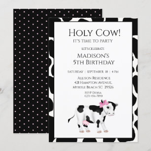 Invitation Enfants Vache Imprimer Filles Anniversaire Fête In