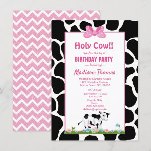 Invitation Enfants Vache Imprimer Filles Anniversaire Fête In