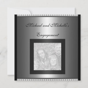 Invitation Engagement Glamour Photo Frame Silver