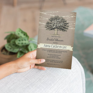 Invitation Enraciné dans Love Rustic Tree Lights Fête des mar