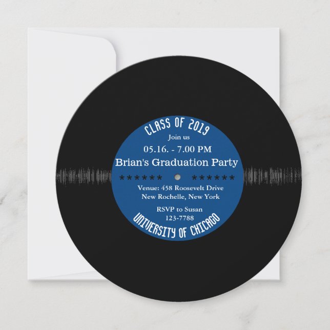 Invitation Enregistrement de vinyle rétro | Moderne Invitatio (Devant)