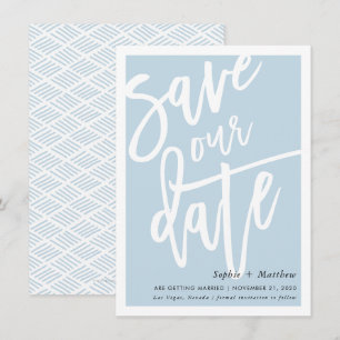 Invitation ENREGISTRER LA brosse DATE lettre script canard bl