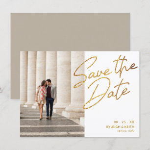 Invitation Enregistrer la colonne Date Modern Gold Parties sc