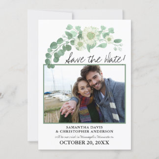 Invitation Enregistrer la date 2 Photos Eucalyptus Green