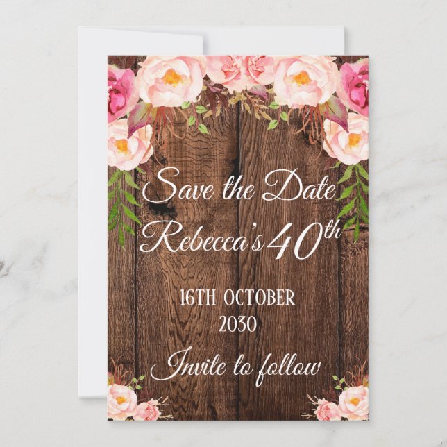 Invitation Enregistrer la date anniversaire (Devant)