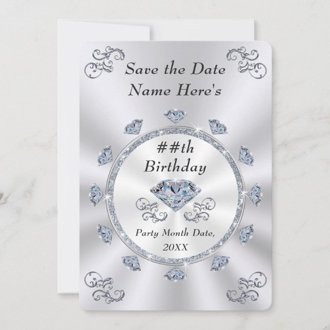 Invitation Enregistrer la date Anniversaire Invitations, N'IM (Devant)