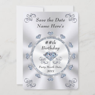 Invitation Enregistrer la date Anniversaire Invitations, N'IM