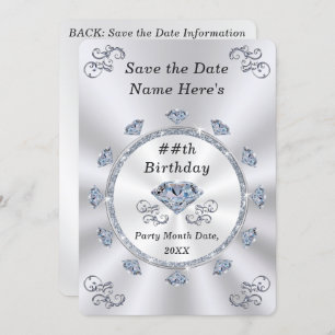 Invitation Enregistrer la date Anniversaire Invitations, N'IM