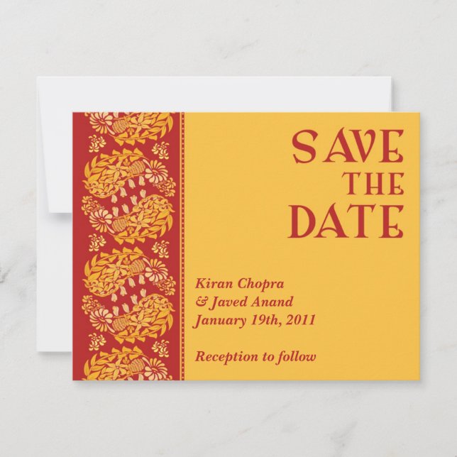 Invitation Enregistrer la date Annonce indienne (Devant)