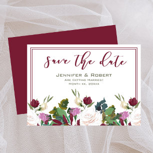 Invitation Enregistrer La Date Aquarelle Roses Blanches Cranb