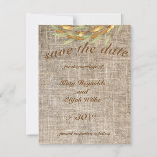 Invitation Enregistrer la date Burlap Wreath Fall