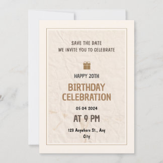 Invitation Enregistrer La Date Cadeau Crumpled 20e Anniversai