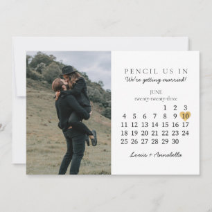 Invitation Enregistrer la date Calendrier Gold Heart Juin 202