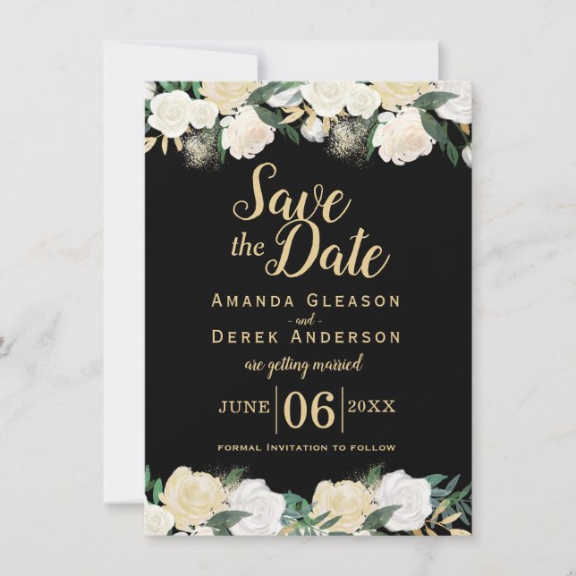 Invitation Enregistrer la date de la photo romantique (Devant)