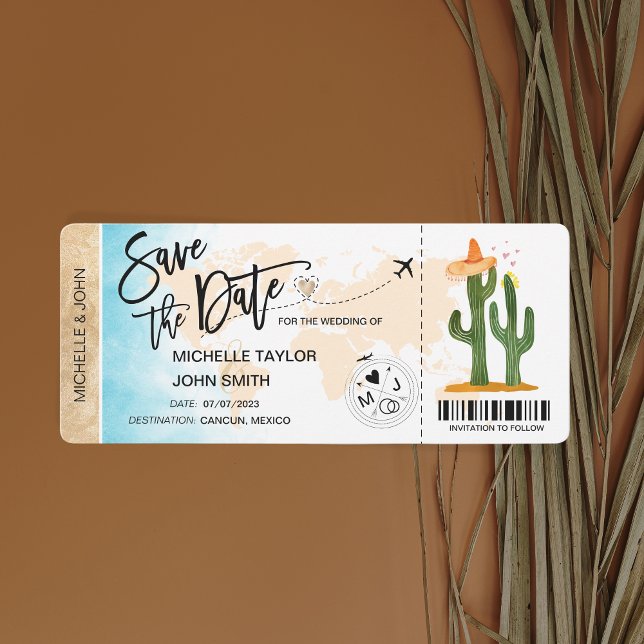 Invitation Enregistrer la date d'embarquement Mexique (Créateur téléchargé)