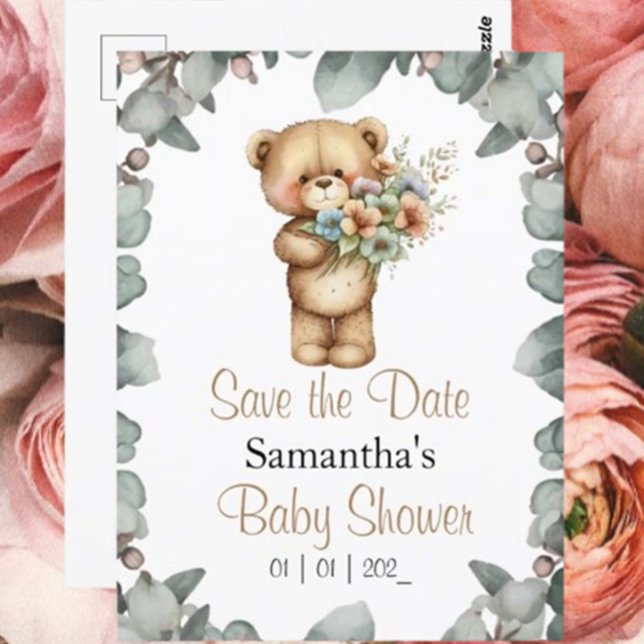 Invitation Enregistrer la date d'un Baby shower mou de béary ( It's a Boy! Save the Date for a Special Baby Shower!)