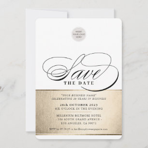 Invitation ENREGISTRER LA DATE élégant noir or affaires