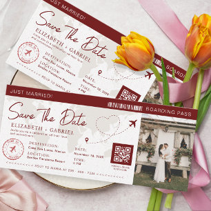 Invitation Enregistrer La Date Embarquement Pass Voyage En Bo