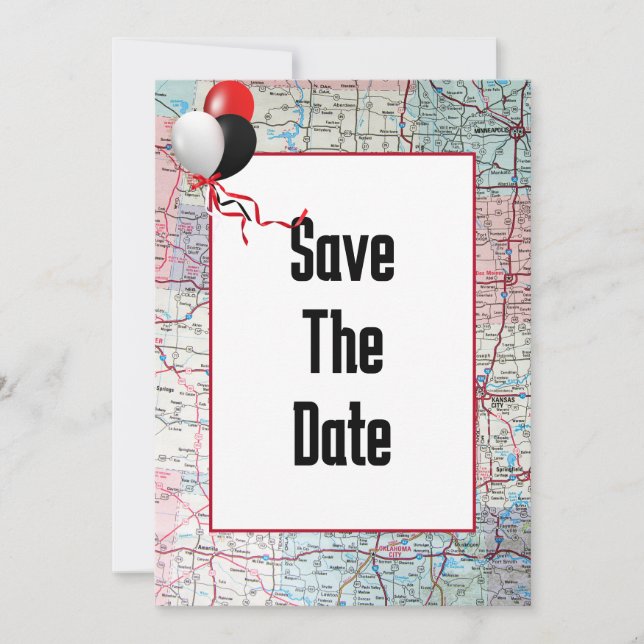 Invitation Enregistrer la date fête d'anniversaire (Devant)