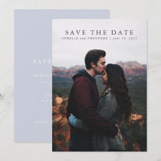 Invitation Enregistrer la date Fleur sauvage Aquarelle bleue 