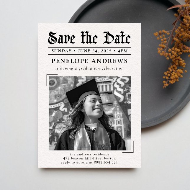 Invitation Enregistrer La Date Journal Photo Graduation Party (Créateur téléchargé)
