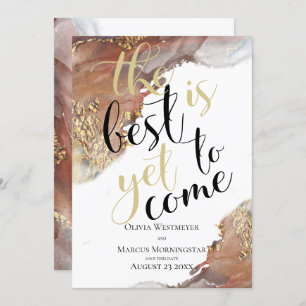 Invitation Enregistrer la date Marbled Encre or et bronze