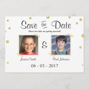 Invitation Enregistrer la date Mariage Rustic Chalkboard Gold