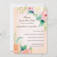 Enregistrer la date Moderne Aquarelle Roses florau
