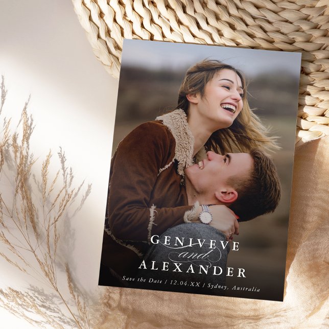 Invitation ENREGISTRER LA DATE moderne élégante couverture ph (Créateur téléchargé)