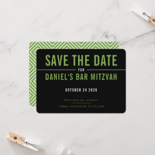 Invitation ENREGISTRER LA DATE moderne gras type bloc noir ve