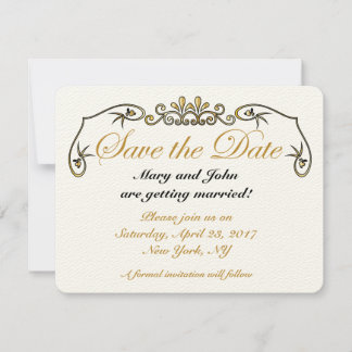 Invitation Enregistrer la date or