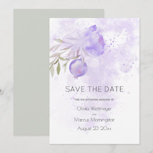 Invitation Enregistrer la date Pale Lilac Purple Rose Hip