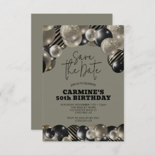 Invitation Enregistrer la date Pewter 50e anniversaire